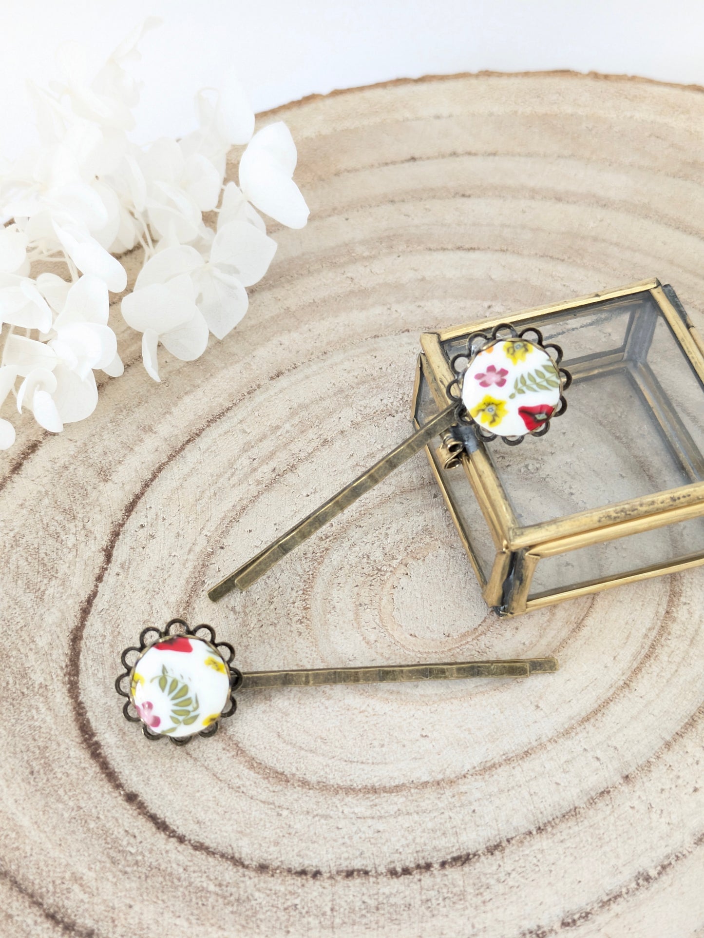 Barrettes fleuries "Coquelicot"