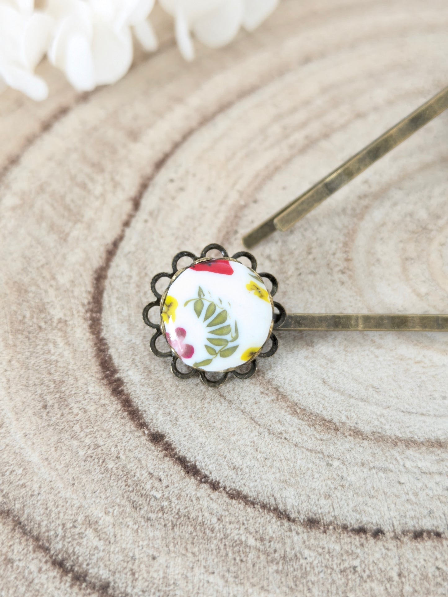Barrettes fleuries "Coquelicot"