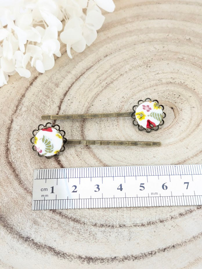Barrettes fleuries "Coquelicot"