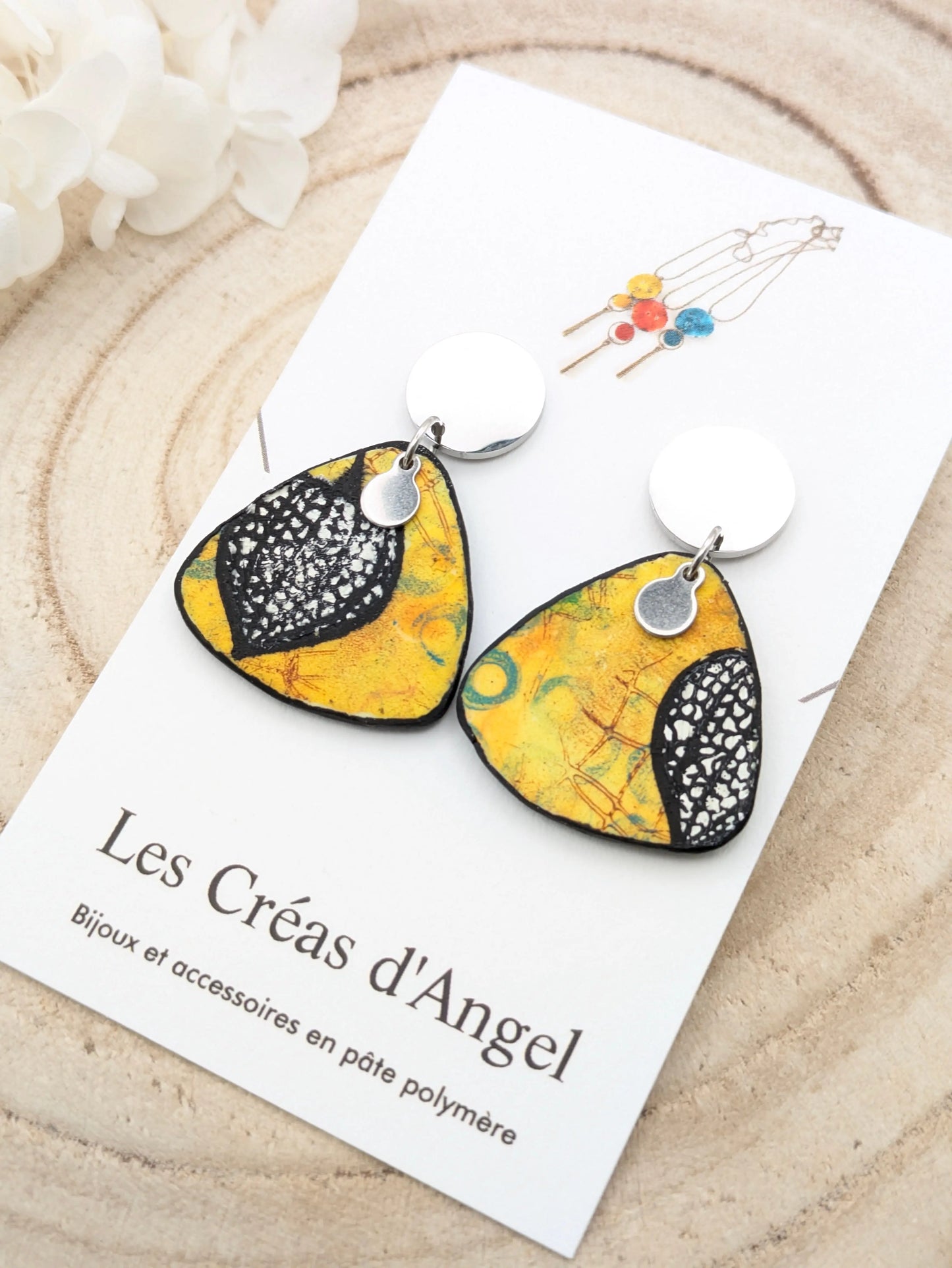 Boucles d'oreilles "Amour en cage" jaune