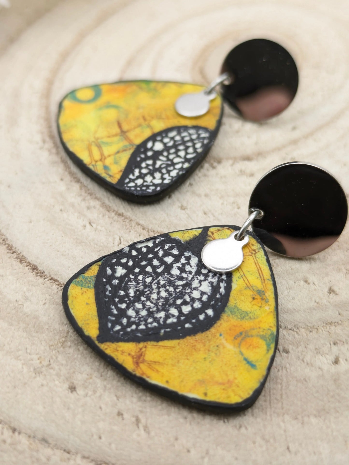 Boucles d'oreilles "Amour en cage" jaune