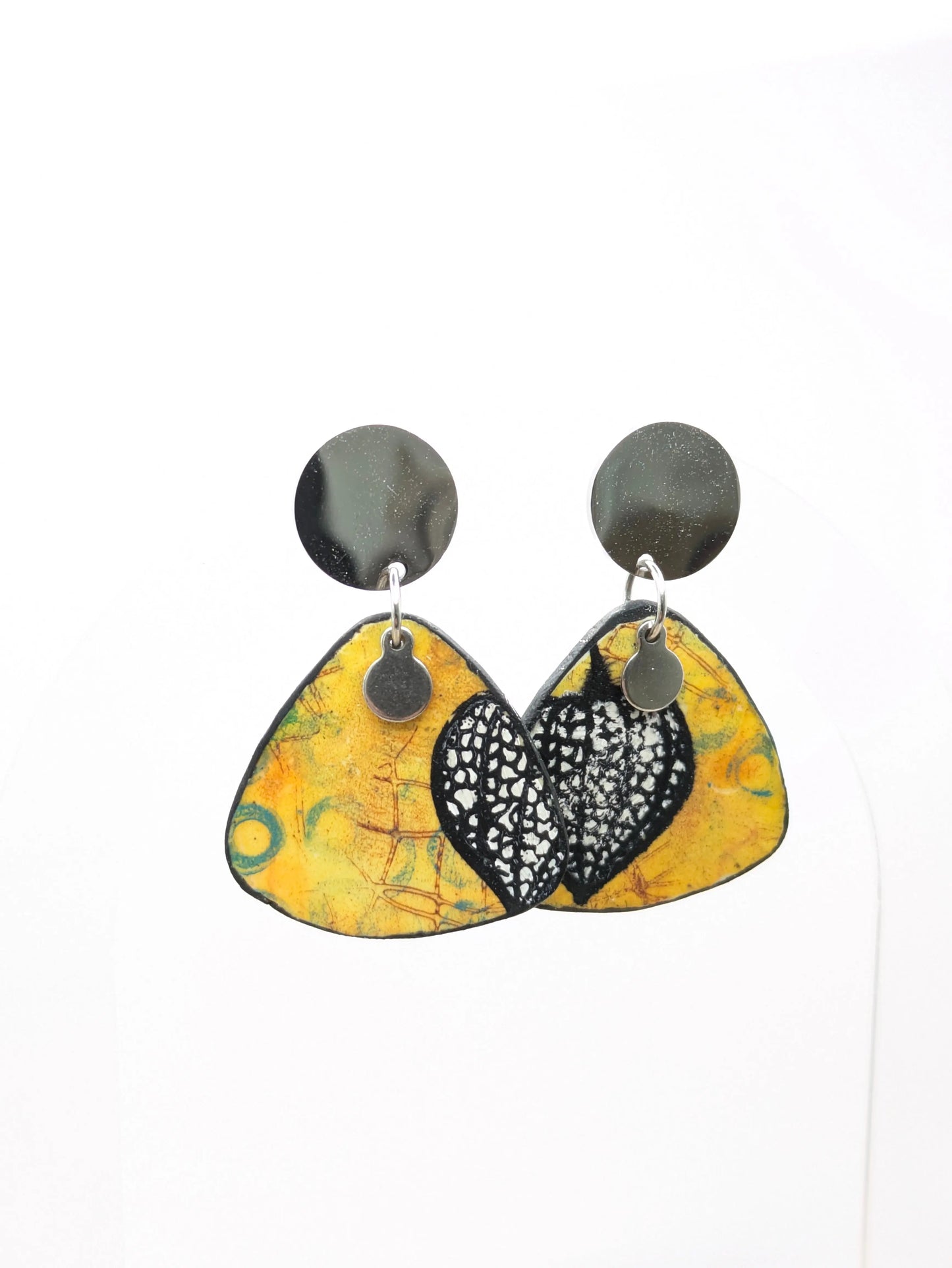 Boucles d'oreilles "Amour en cage" jaune