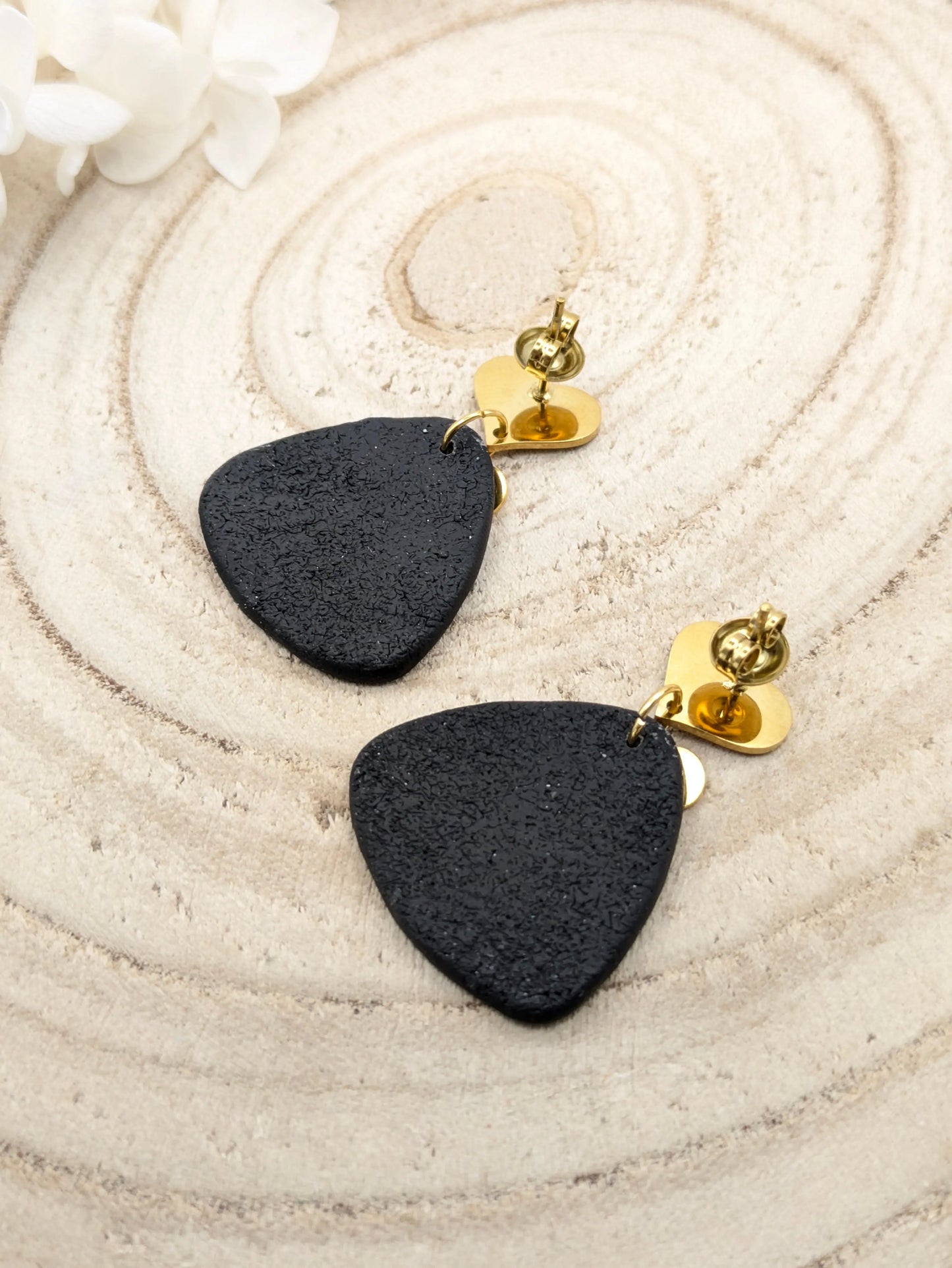 Boucles d'oreilles "Feuillage" bleues