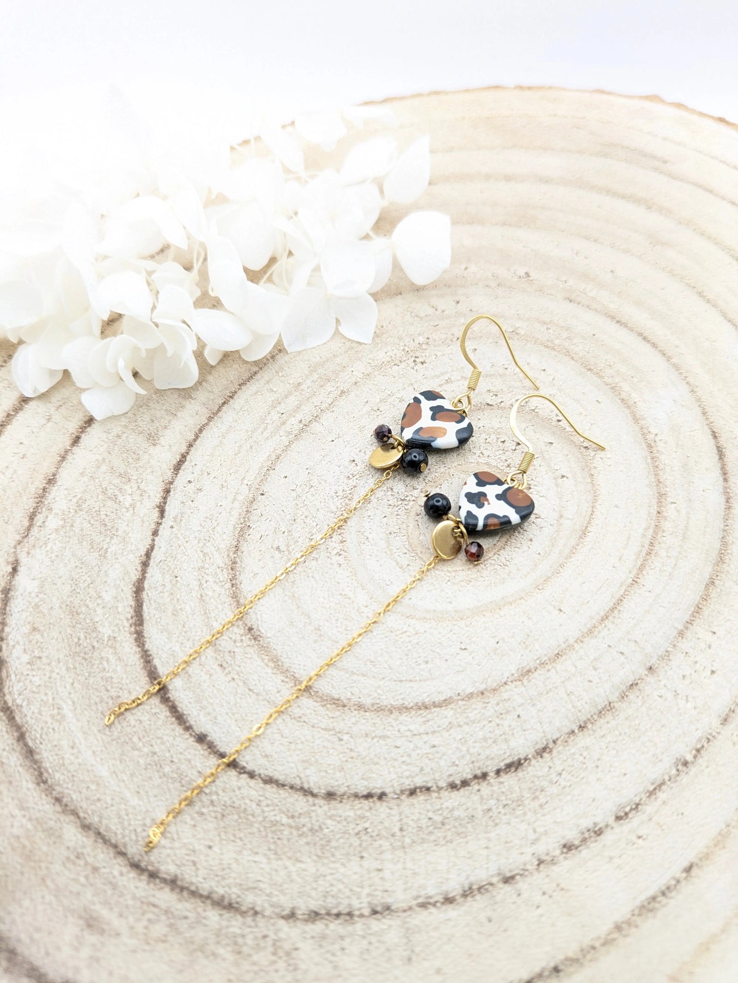 Boucles d'oreilles cœur "Léopard"