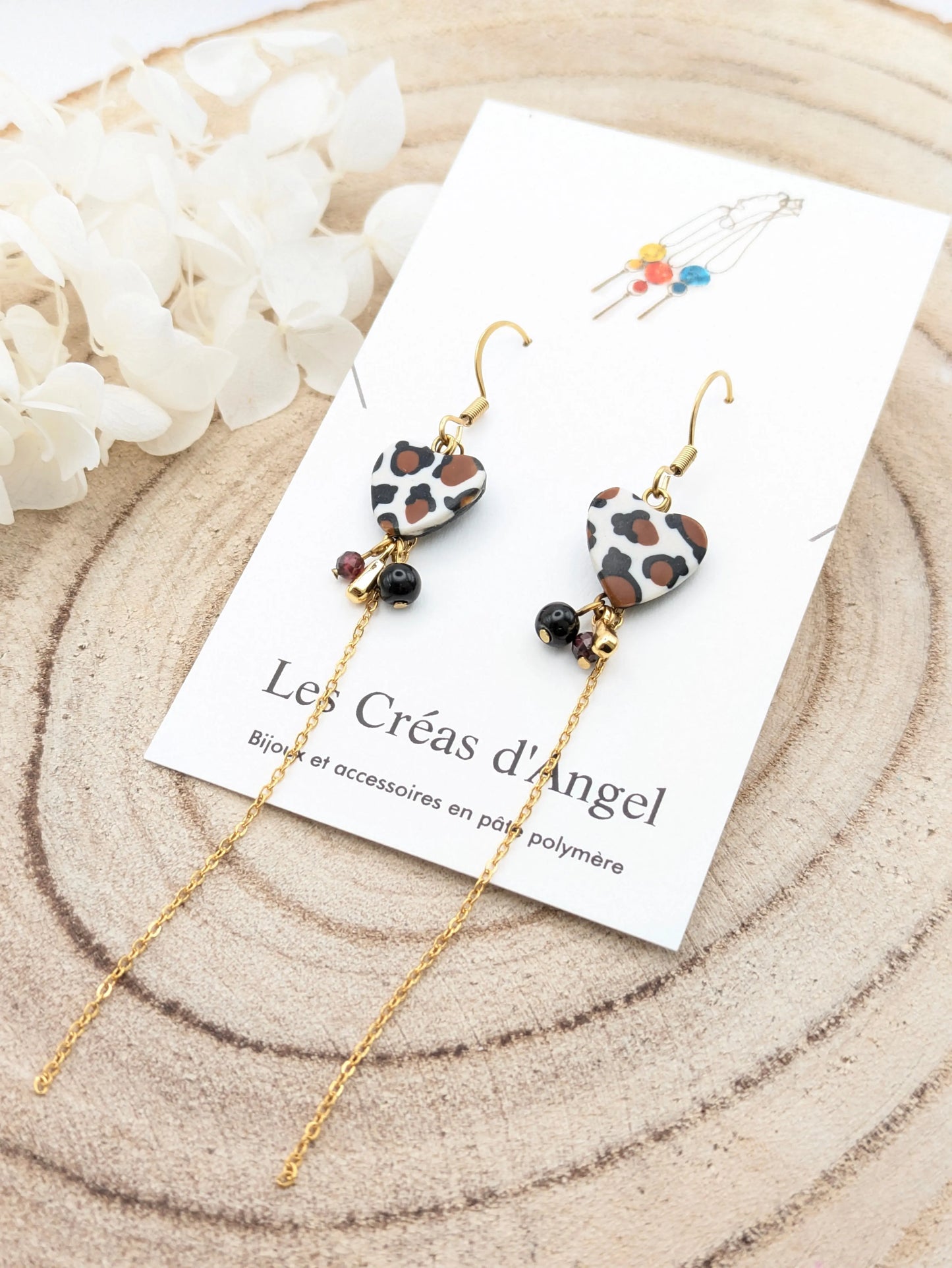 Boucles d'oreilles cœur "Léopard"