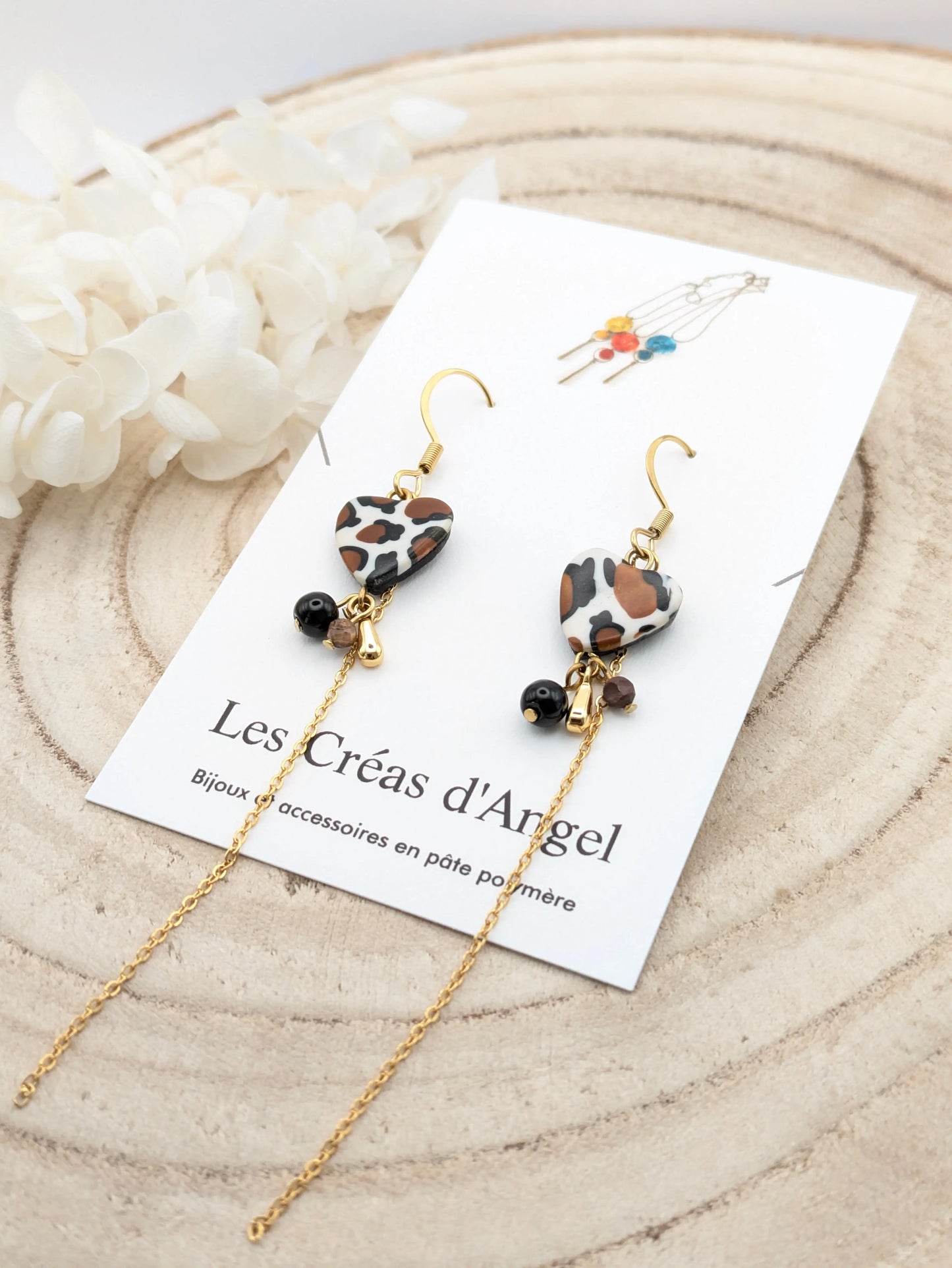 Boucles d'oreilles cœur "Léopard"