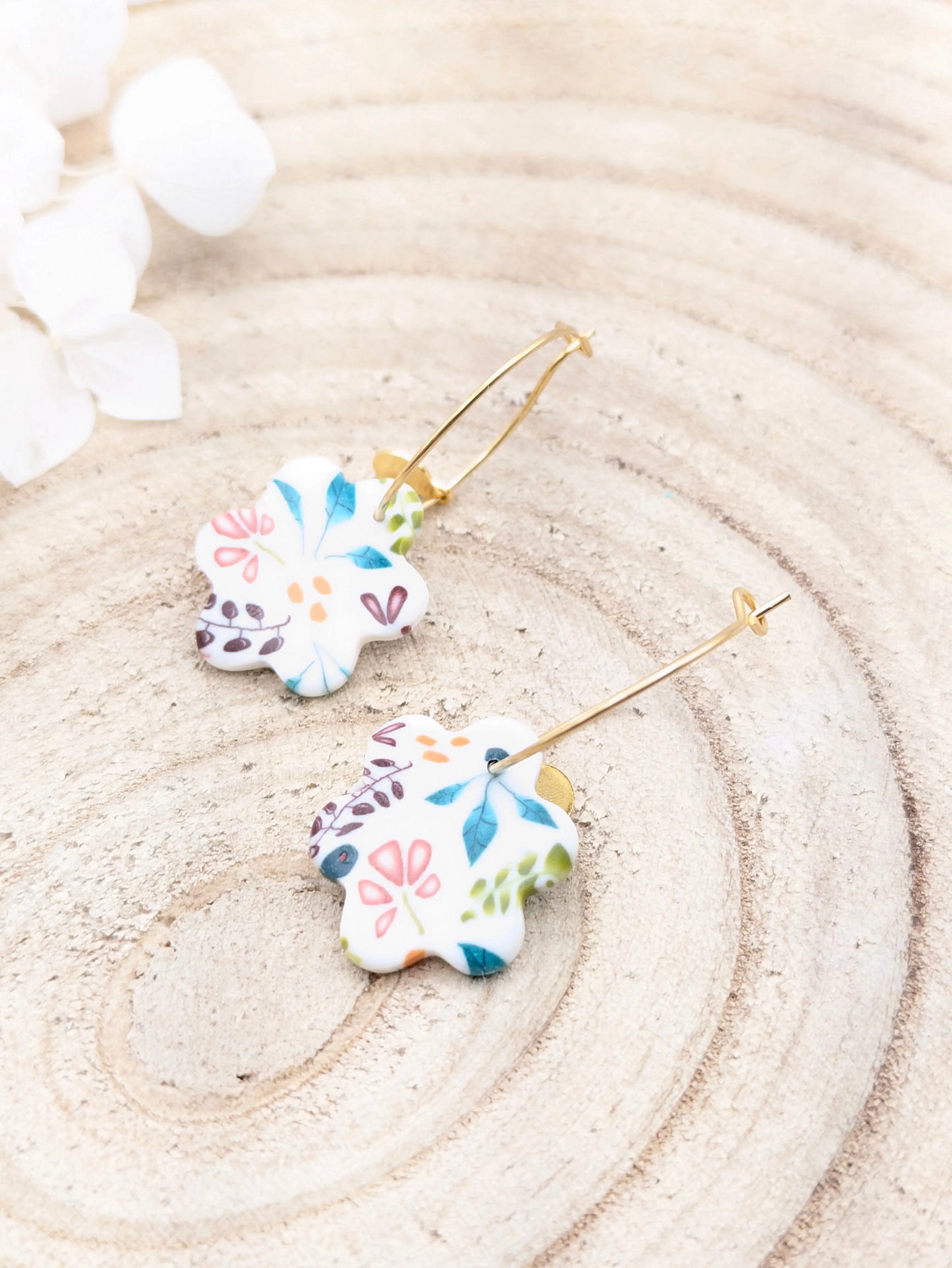 Boucles d'oreilles fleurie "Printemps"
