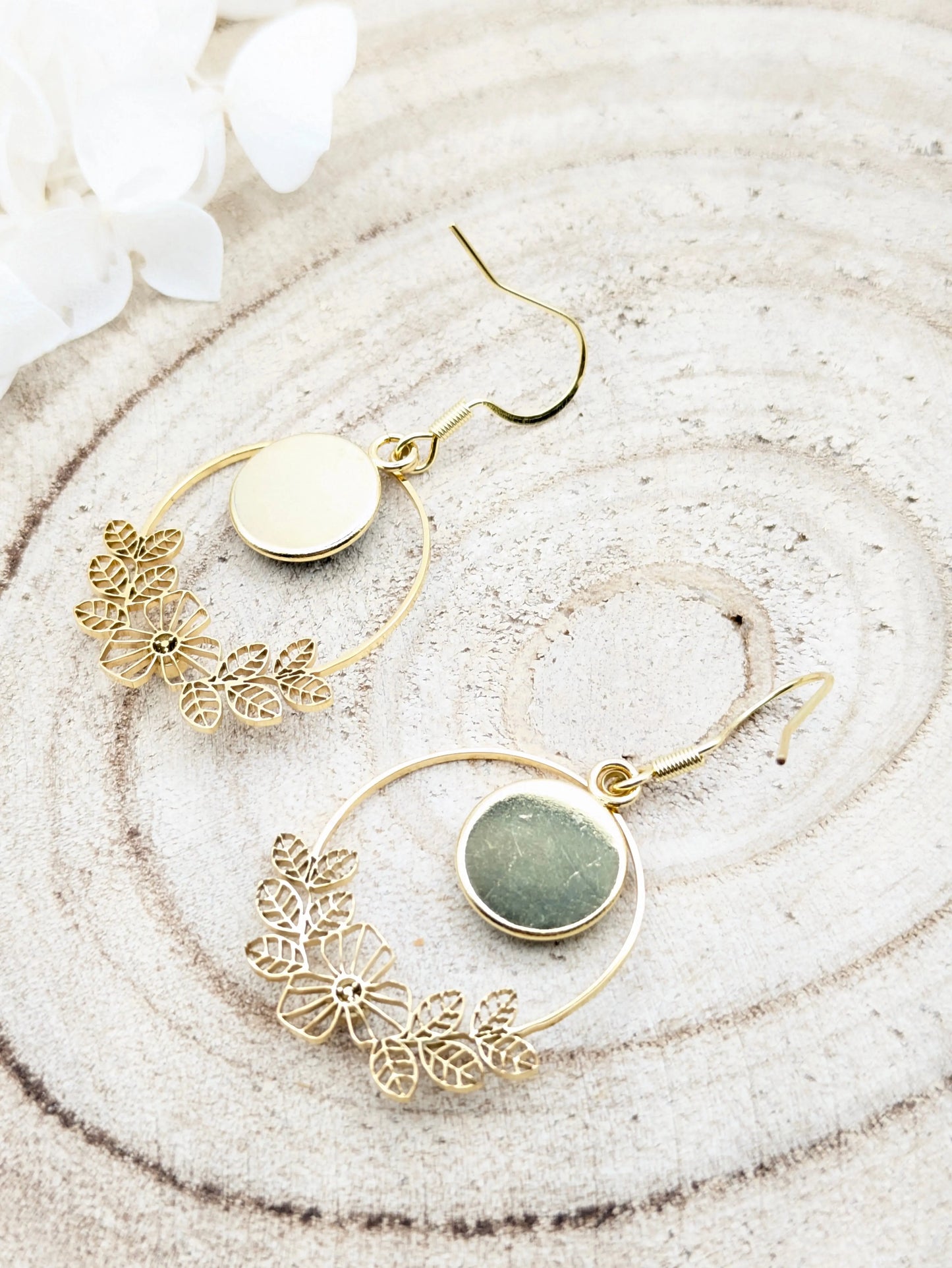 Boucles d'oreilles imitation "Marbre turquoise"