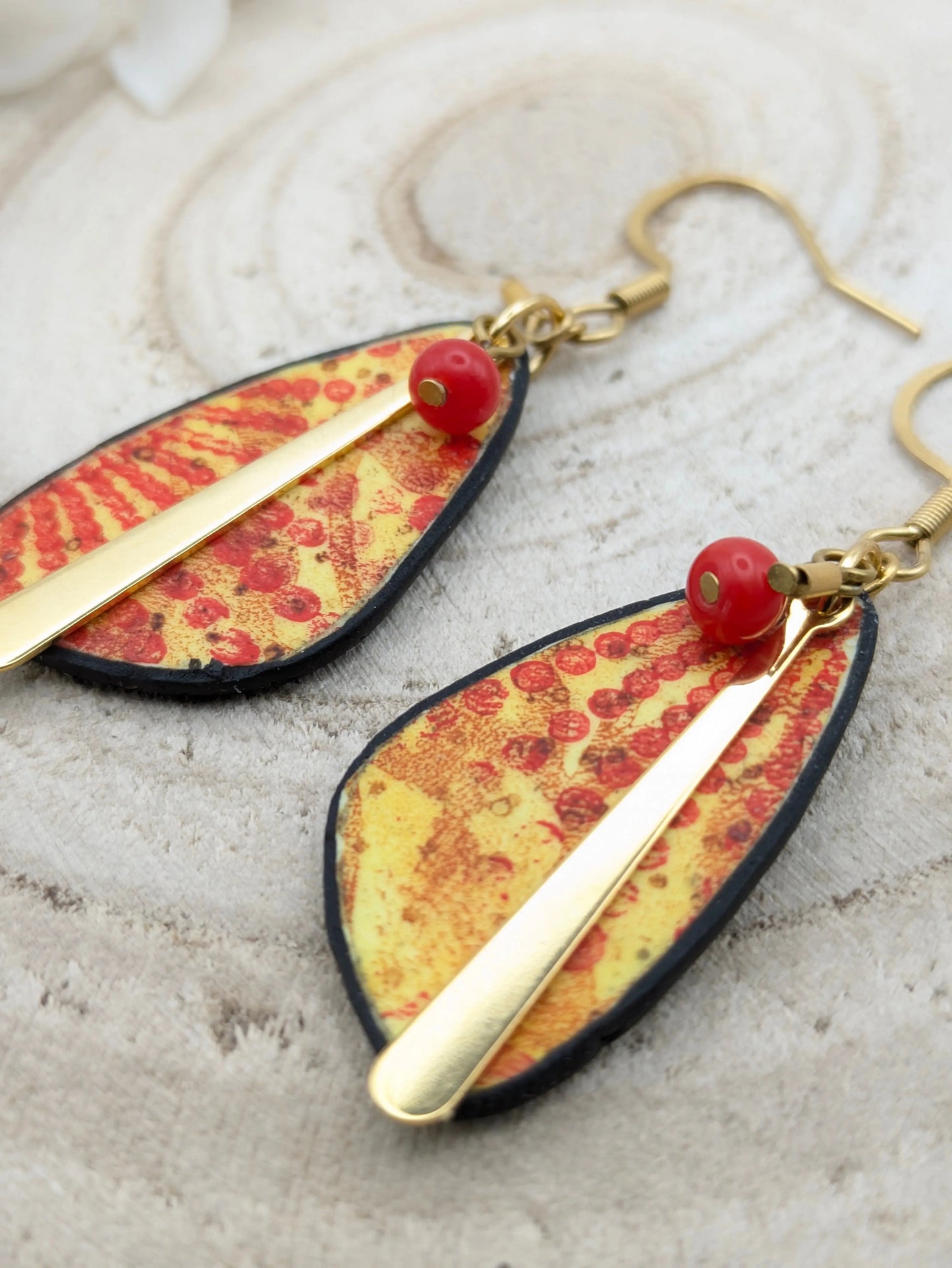 Boucles d'oreilles jaune/orangé