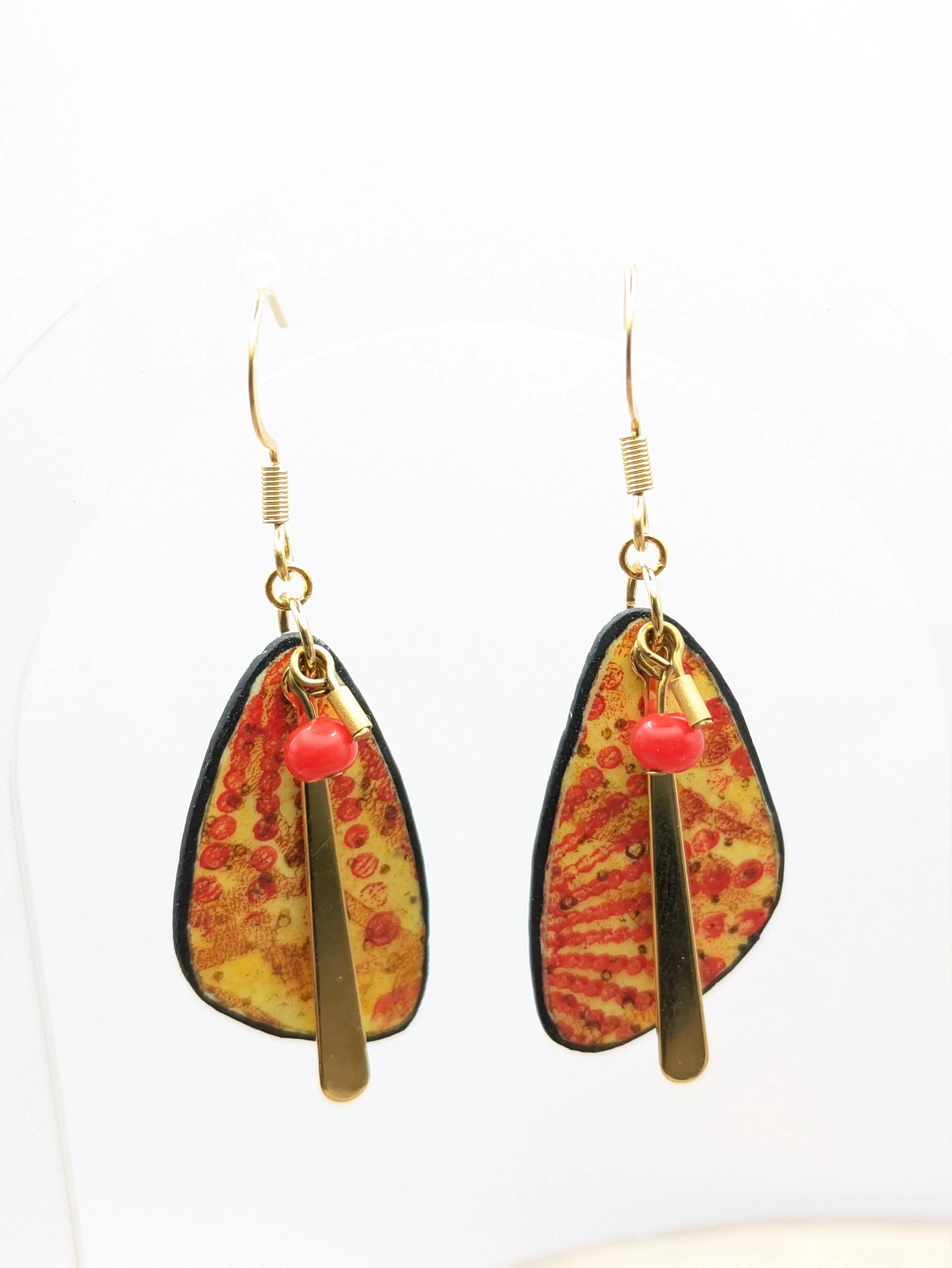 Boucles d'oreilles jaune/orangé