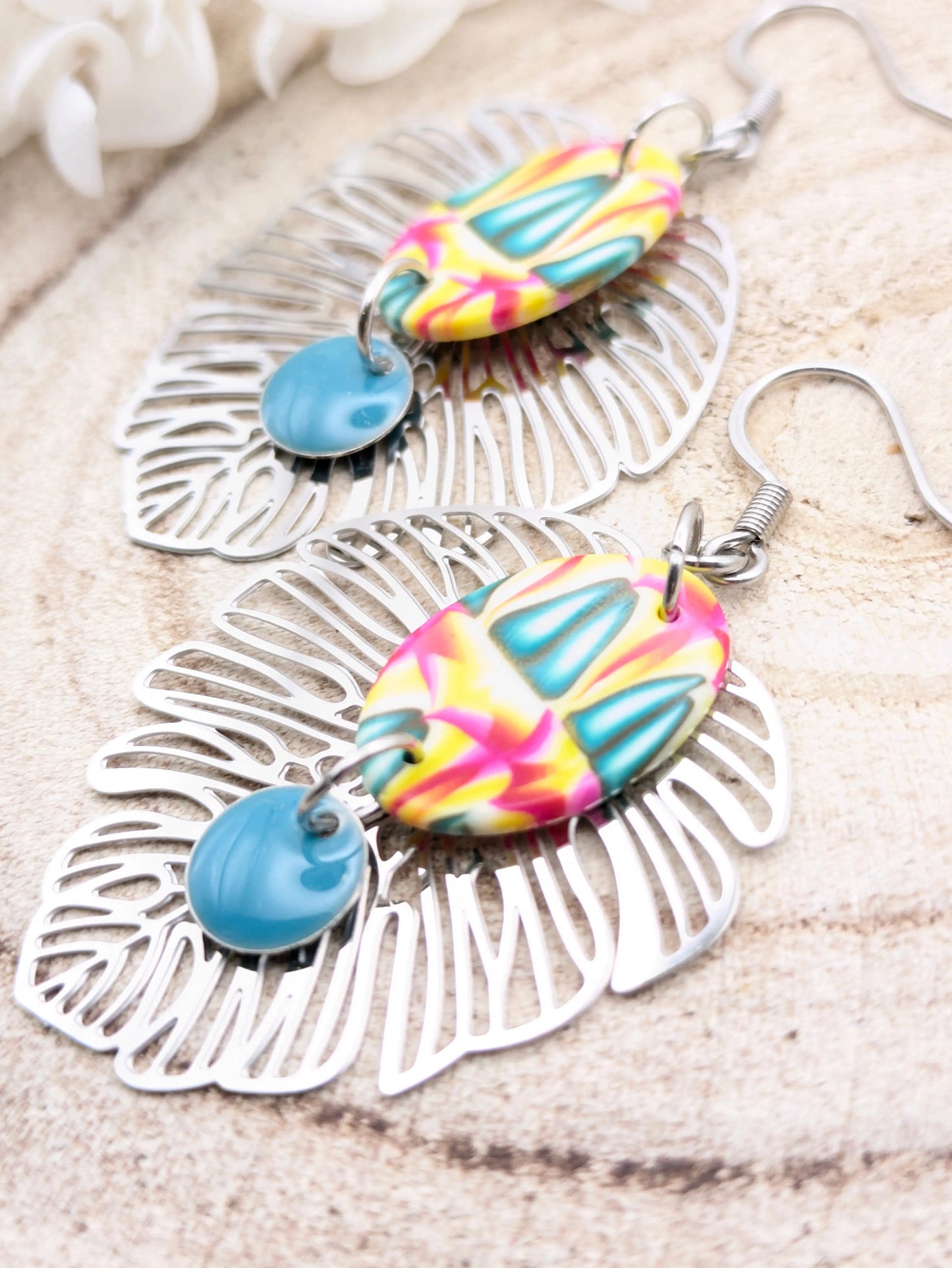 Boucles d'oreilles multicolore