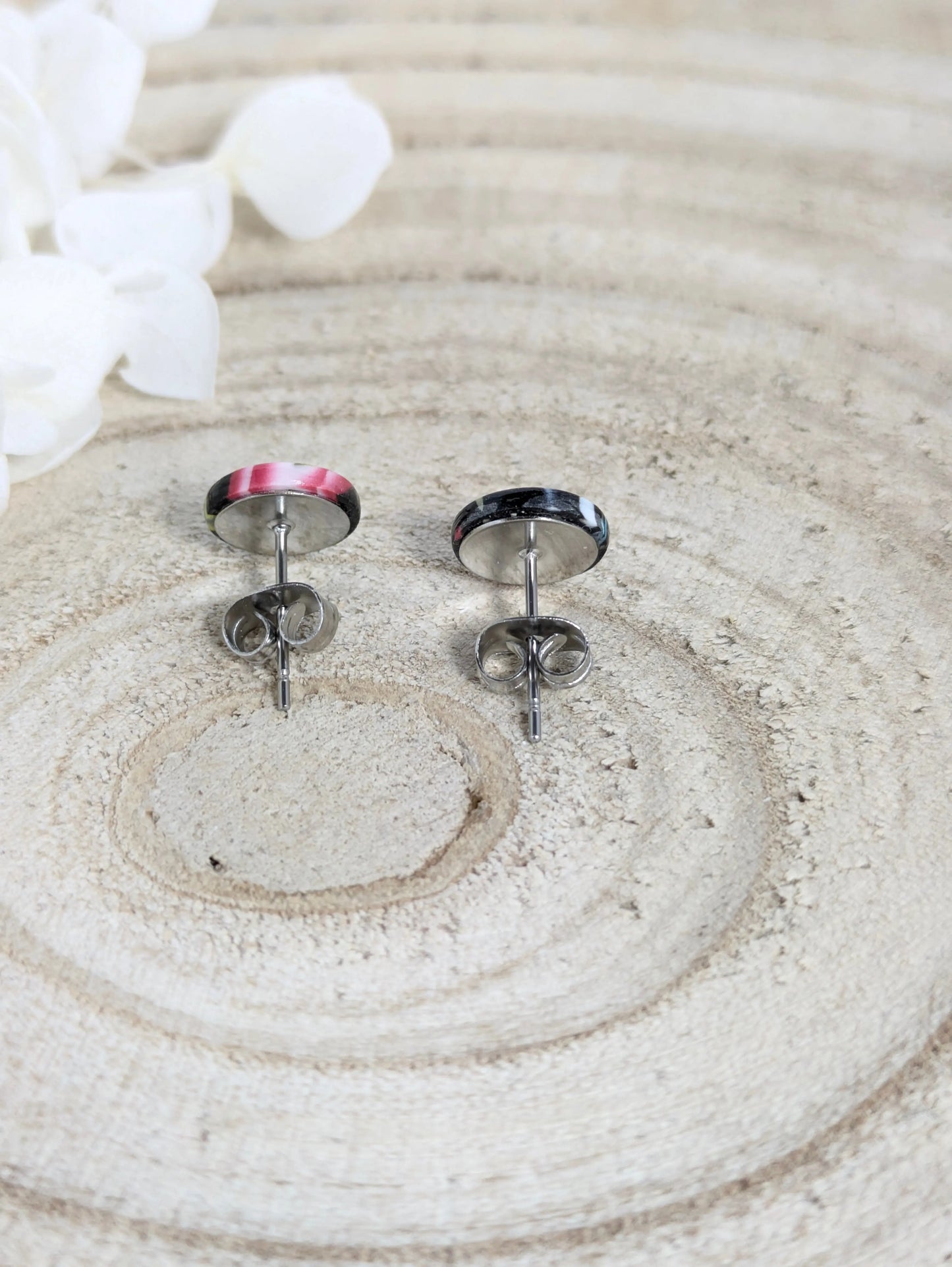 Boucles d'oreilles puces " Roses"