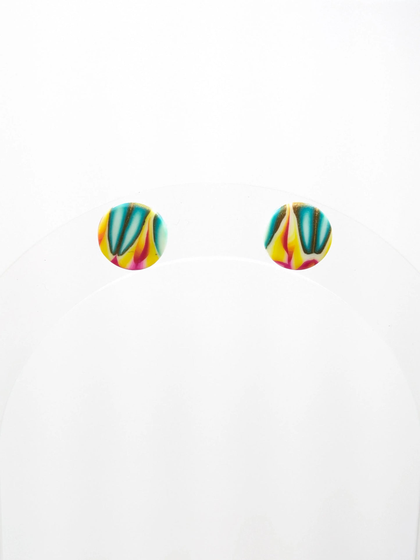 Boucles d'oreilles puces multicolore