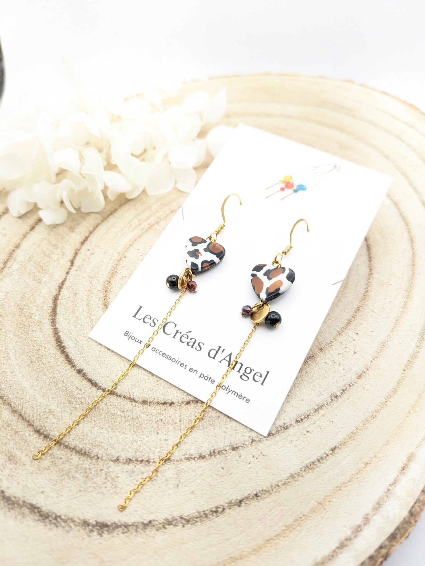 Boucles d'oreilles cœur "Léopard"