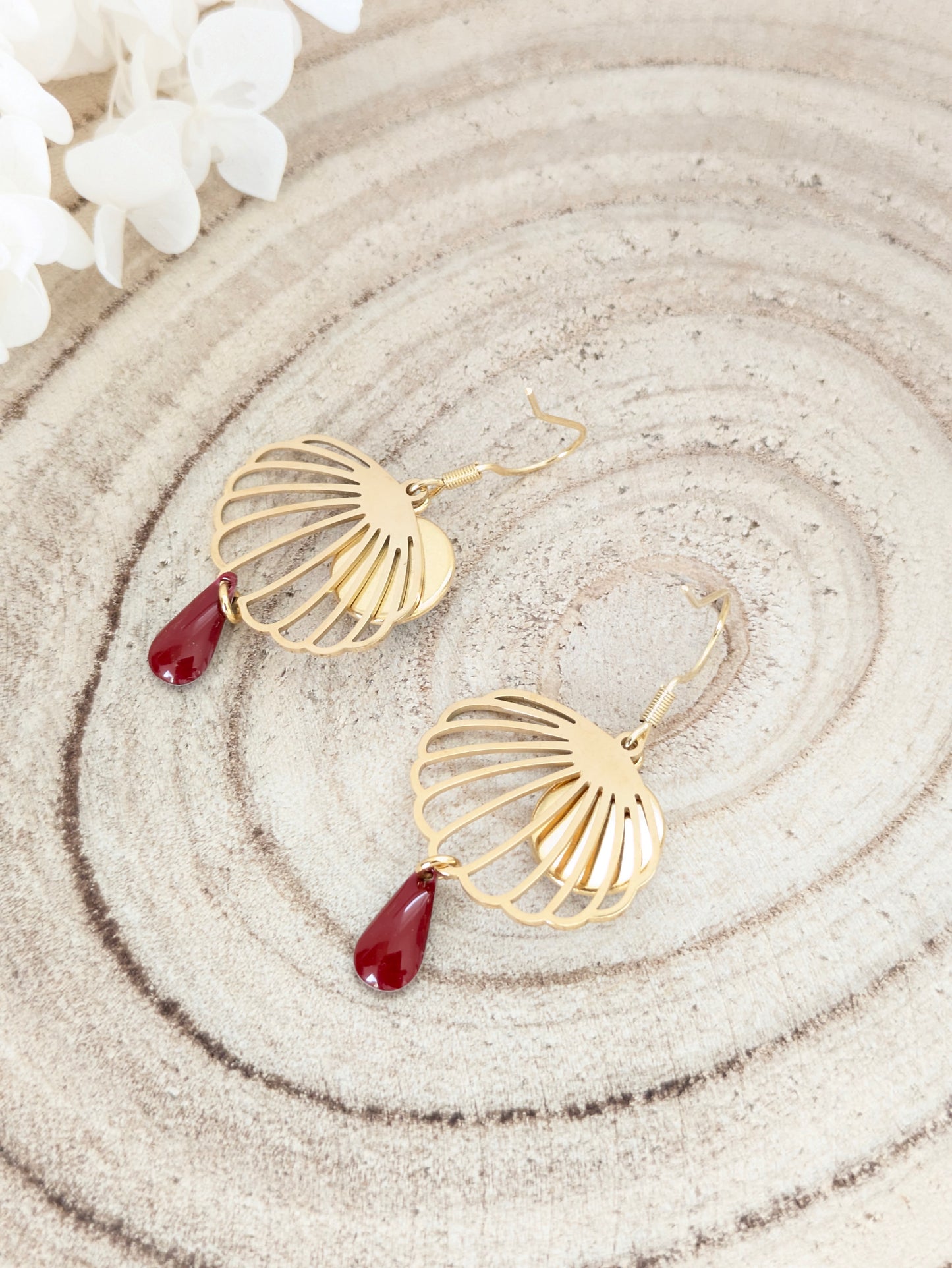 Boucles d'oreilles fleuries " Baies givrées"