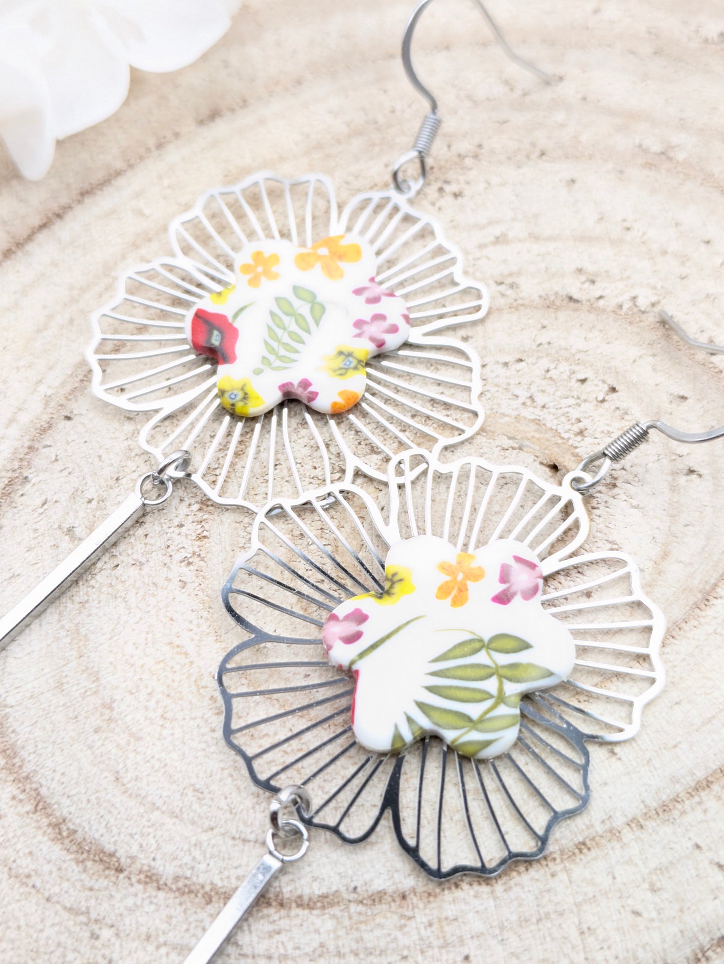 Boucles d'oreilles fleuries "Printemps"