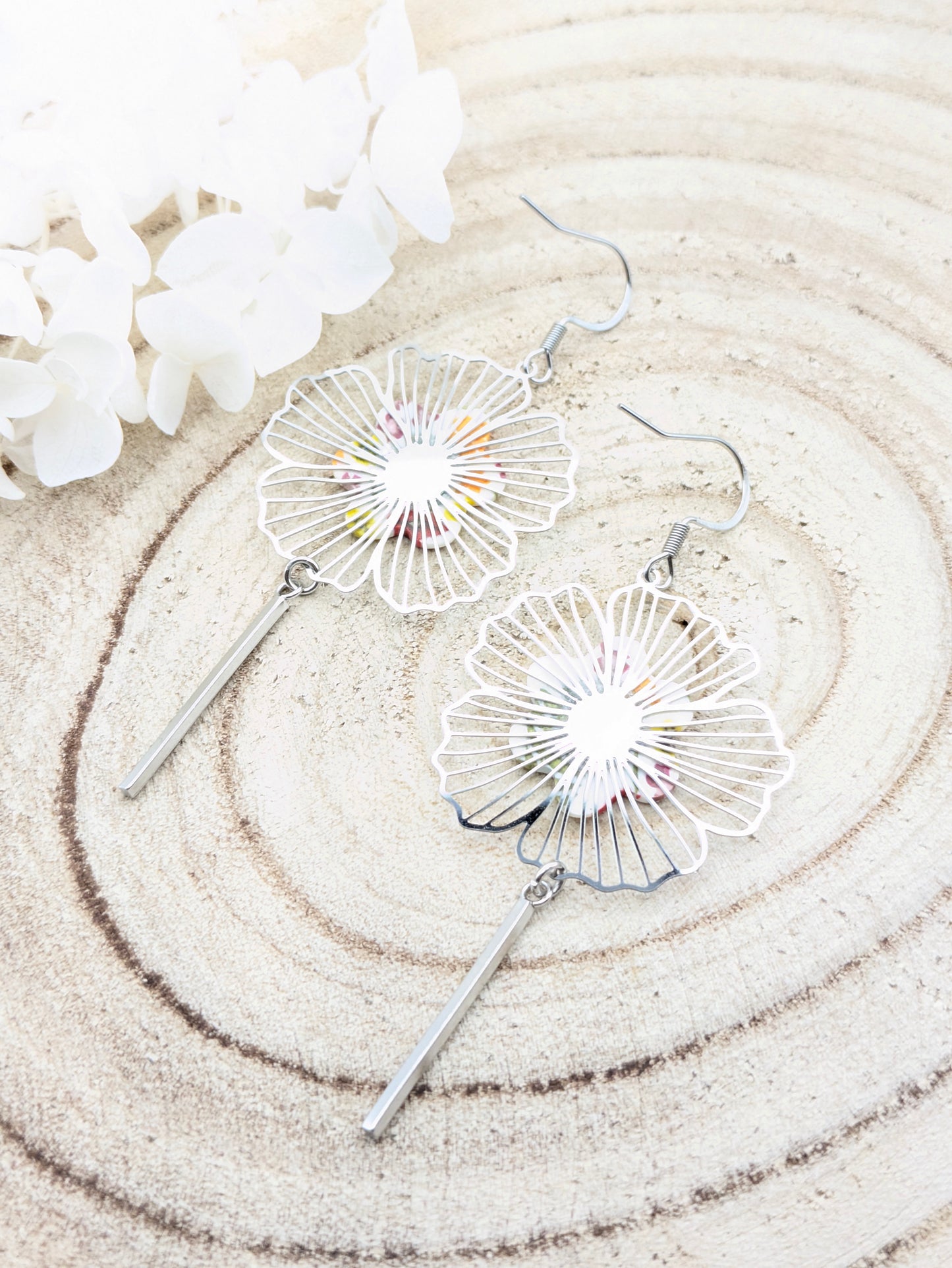 Boucles d'oreilles fleuries "Printemps"