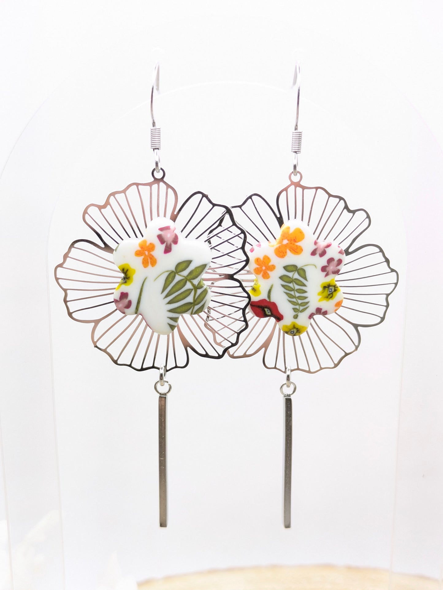 Boucles d'oreilles fleuries "Printemps"