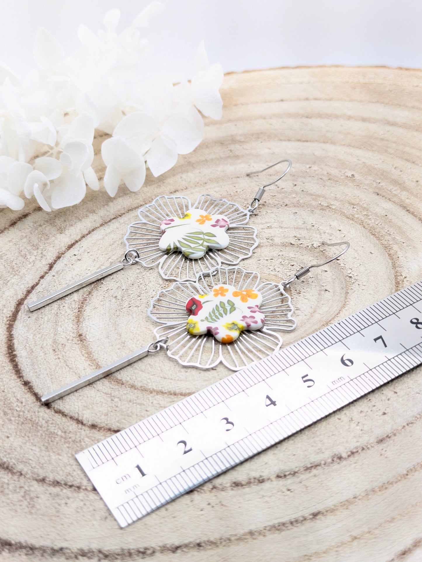 Boucles d'oreilles fleuries "Printemps"