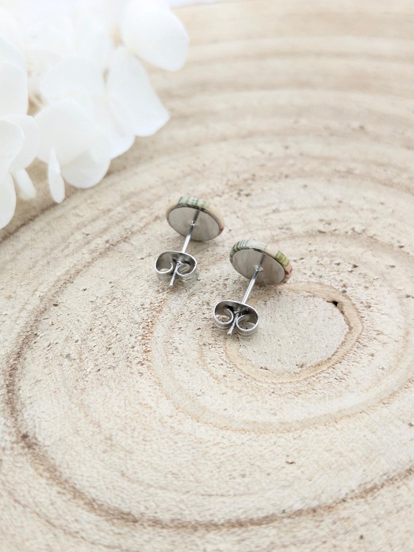 Boucles d'oreilles puces "Baies givrées"