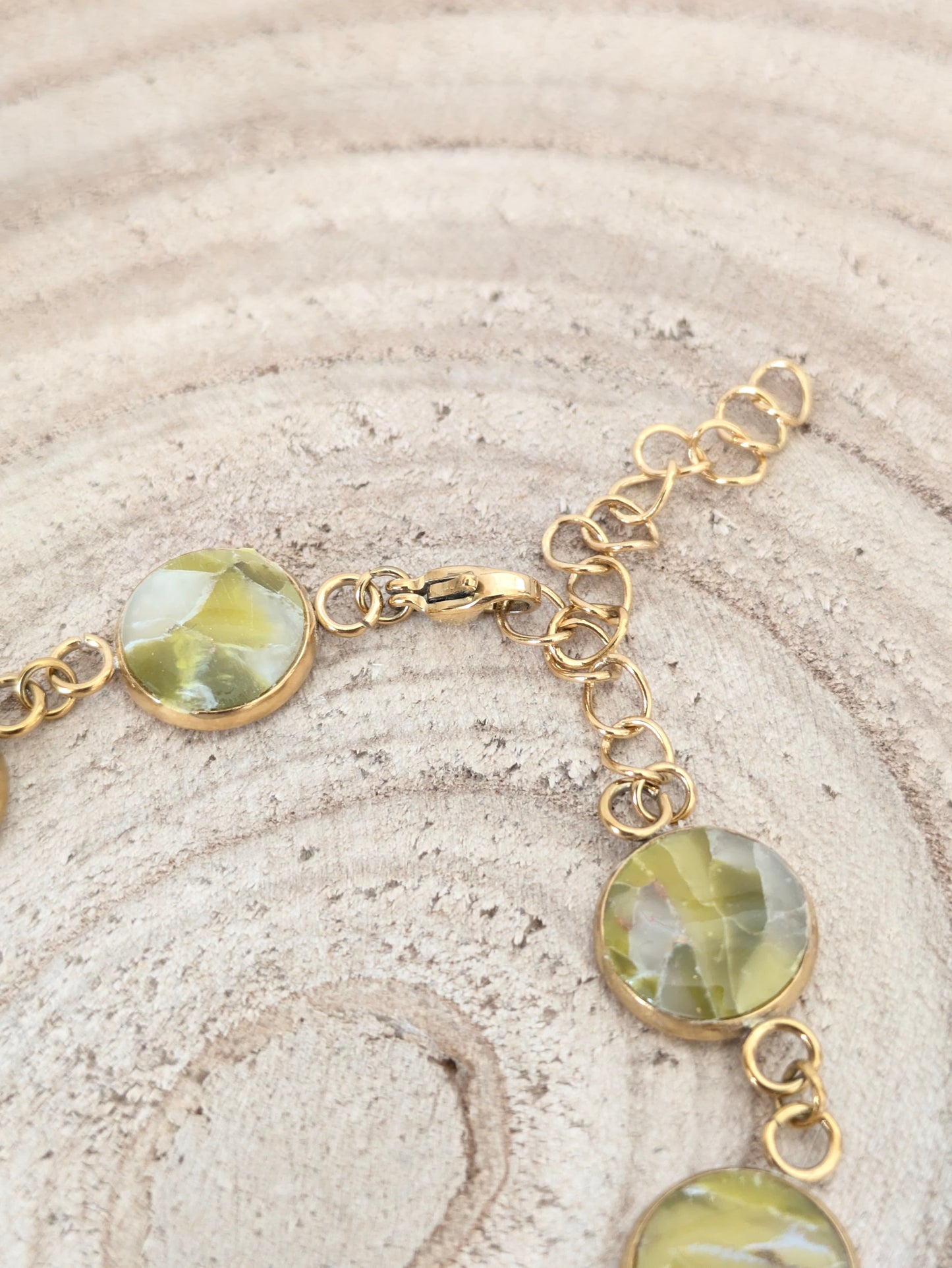 Bracelet imitation "Marbre vert"