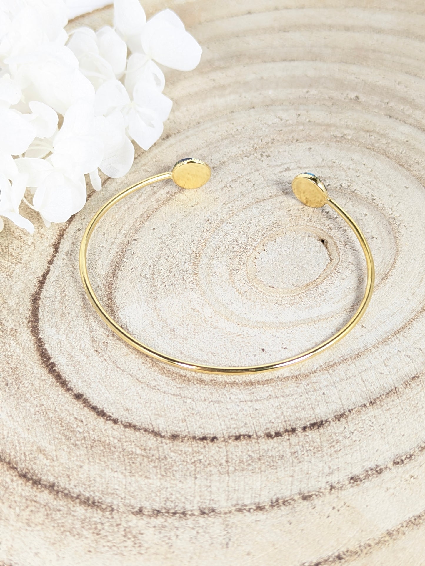 Bracelet jonc doré " Tropical"