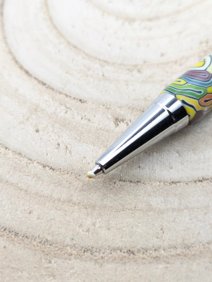 Mine de stylo bille artisanal en pâte polymère – cartouche noire Ø 7 mm