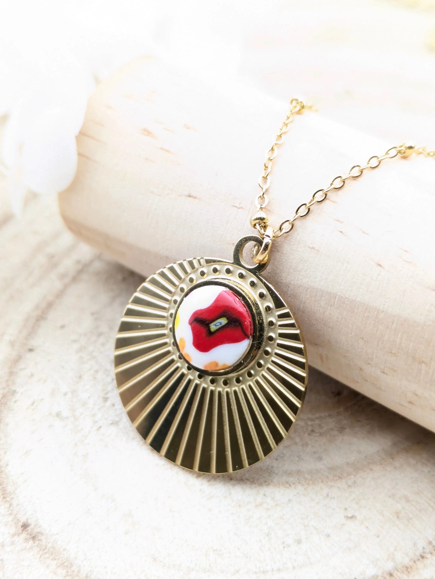 Pendentif coloré " Coquelicot" Les Créas d'Angel
