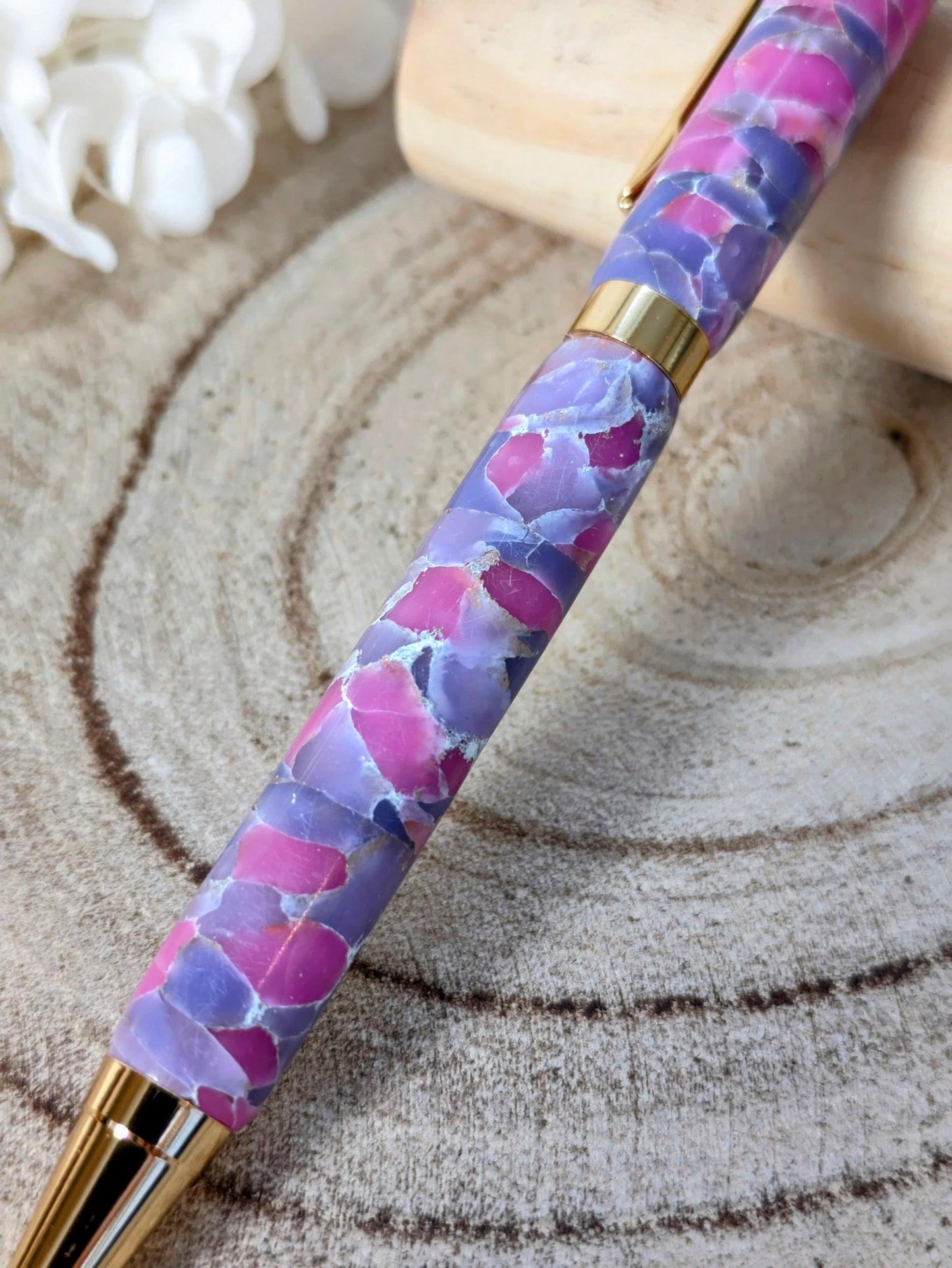Stylo bille marbré rose