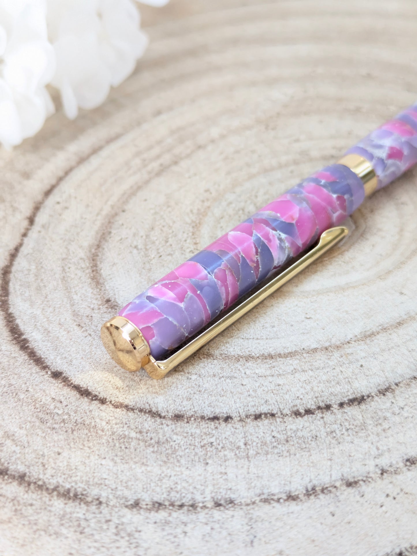 Stylo bille marbré rose