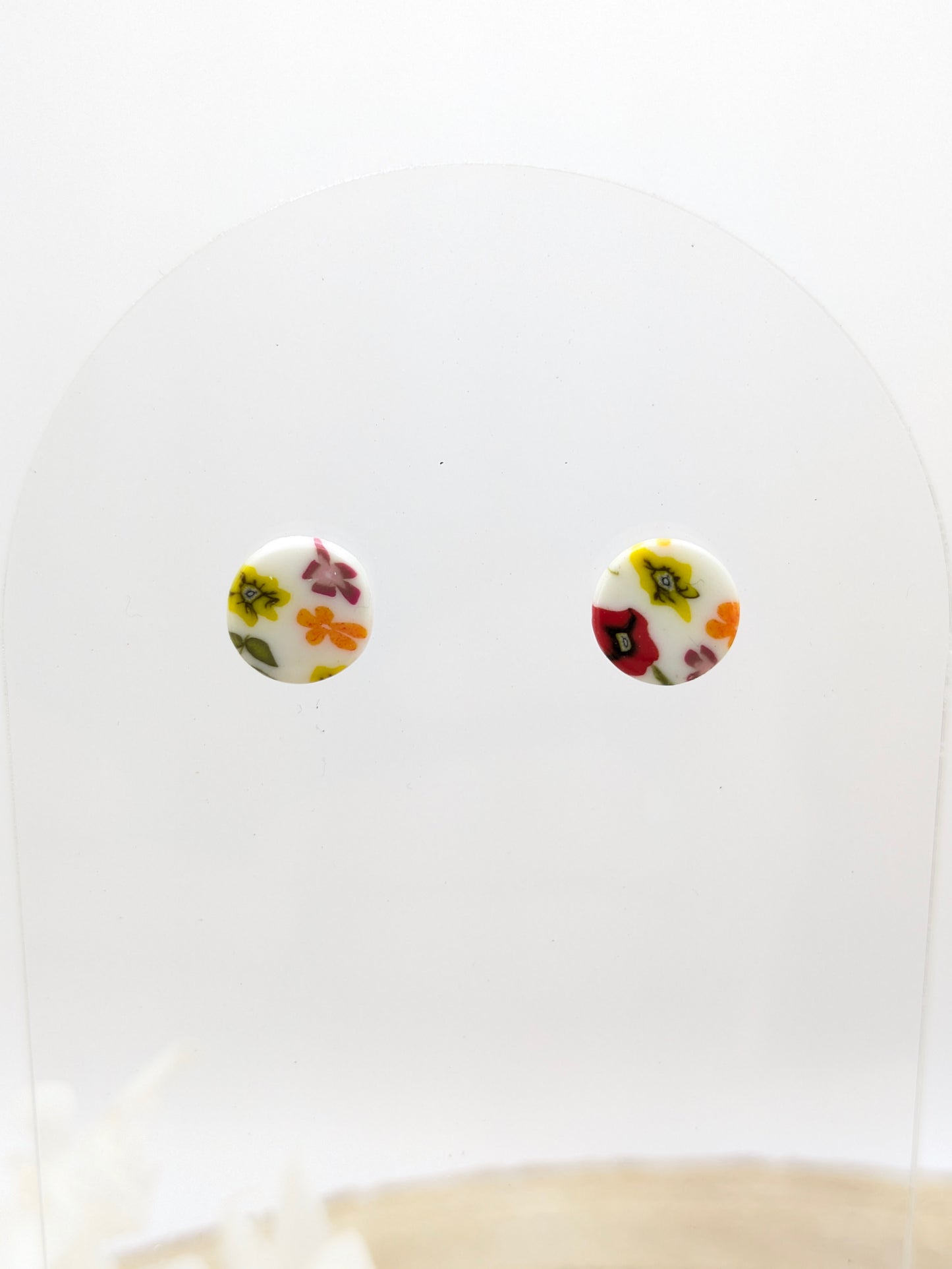 Boucles d'oreilles puces fleuries