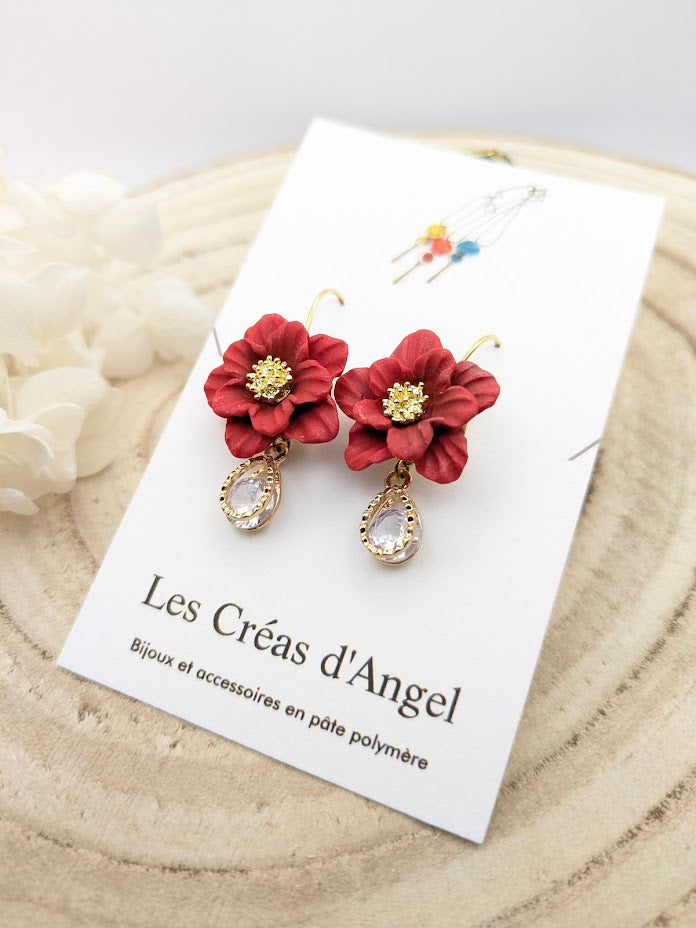 BO  fleurs Poinsettia rouge