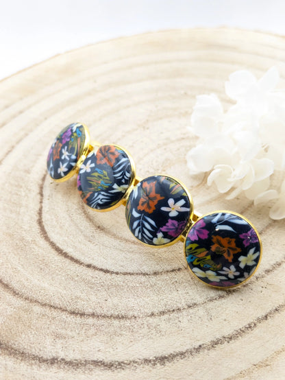 Barrette fleuri motif tropicale Les Creas d'Angel