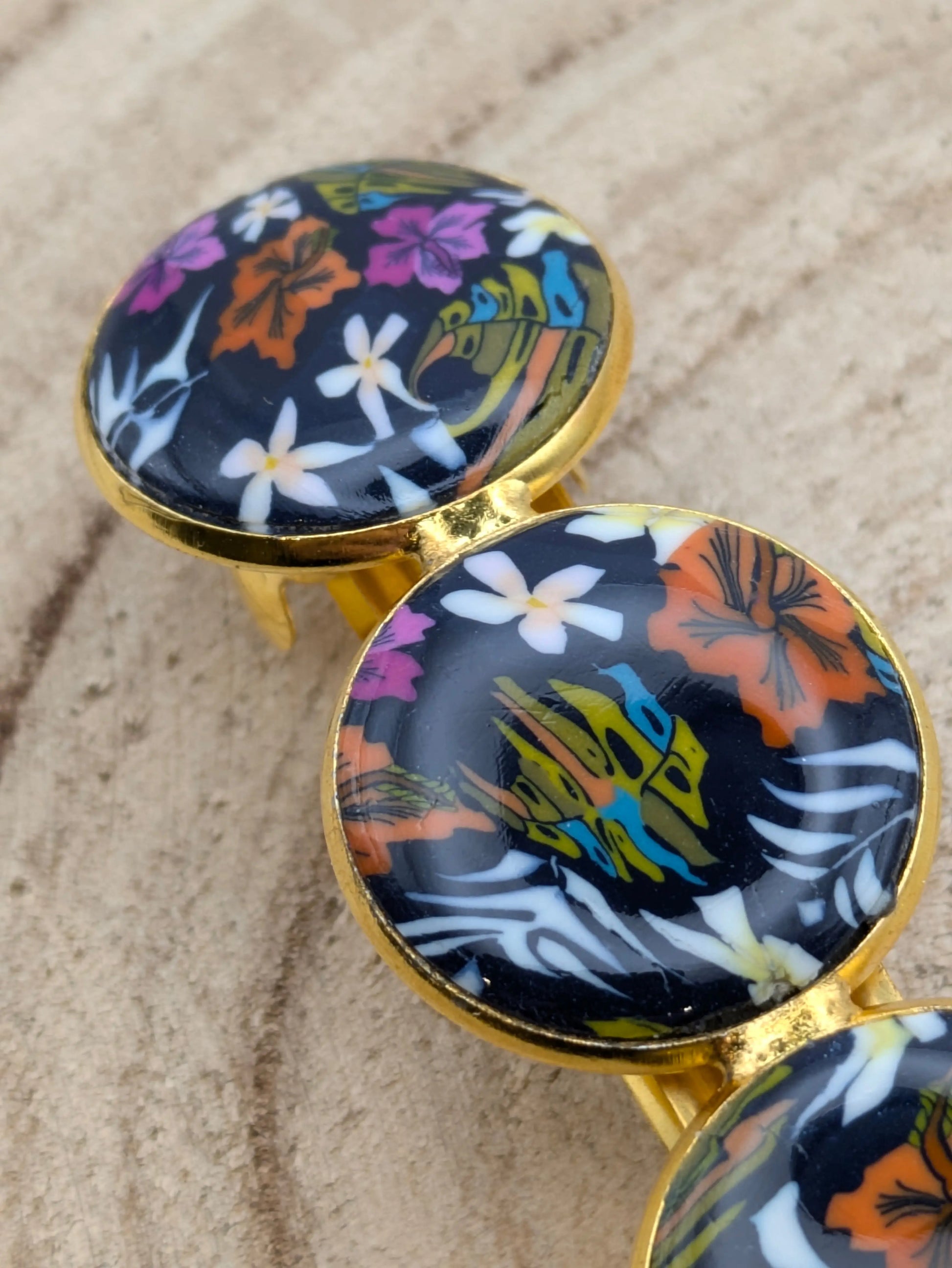 Barrette fleuri motif tropicale Les Creas d'Angel