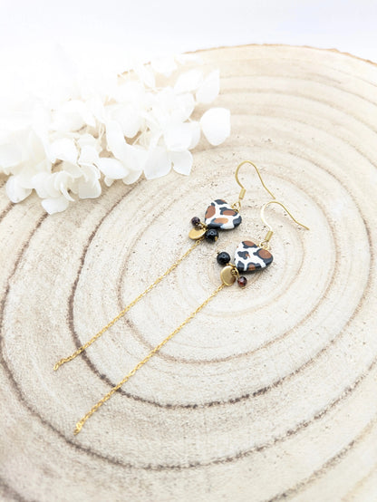 Boucles d'oreilles cœur "Léopard"