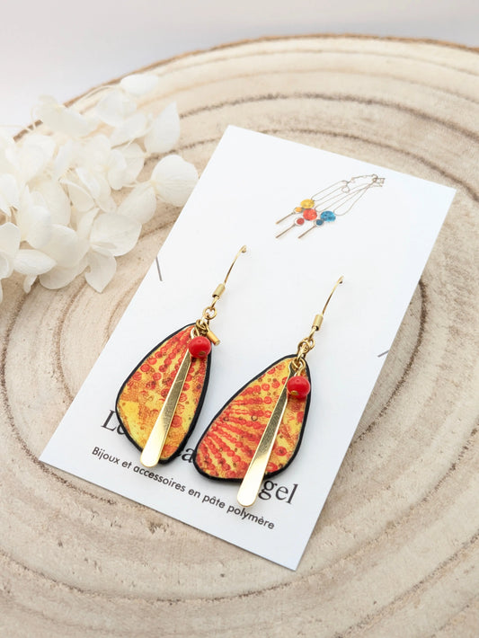 Boucles d'oreilles jaune/orangé