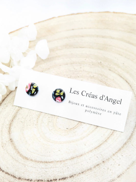 Boucles d'oreilles puces " Roses"
