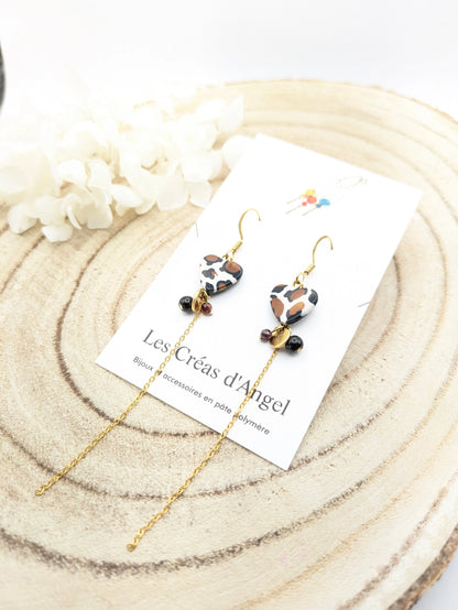 Boucles d'oreilles cœur "Léopard"