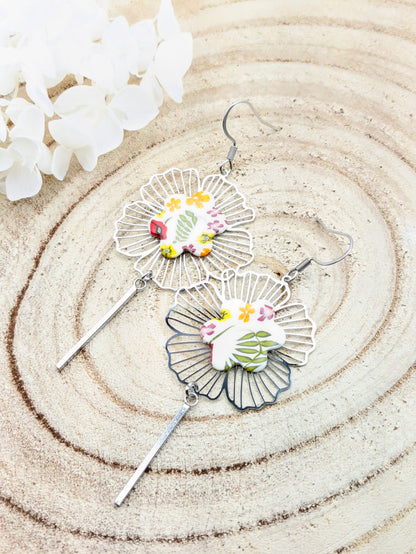 Boucles d'oreilles fleuries "Printemps"