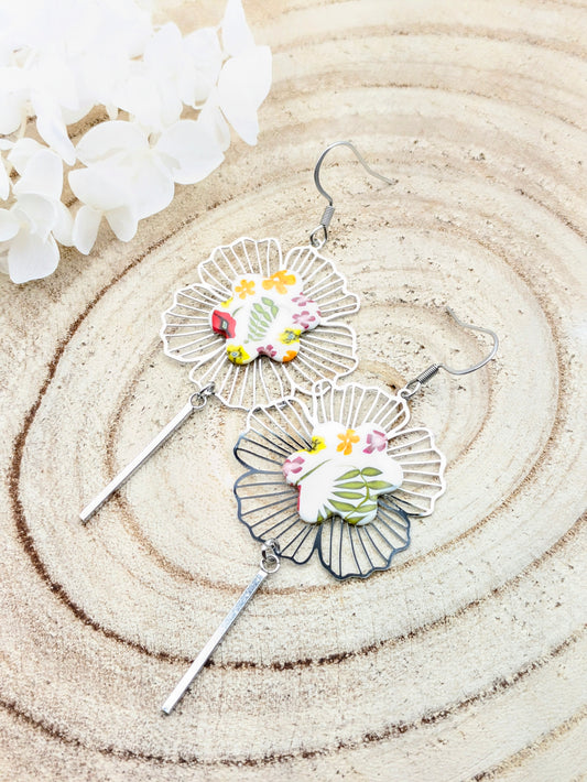 Boucles d'oreilles fleuries "Printemps"