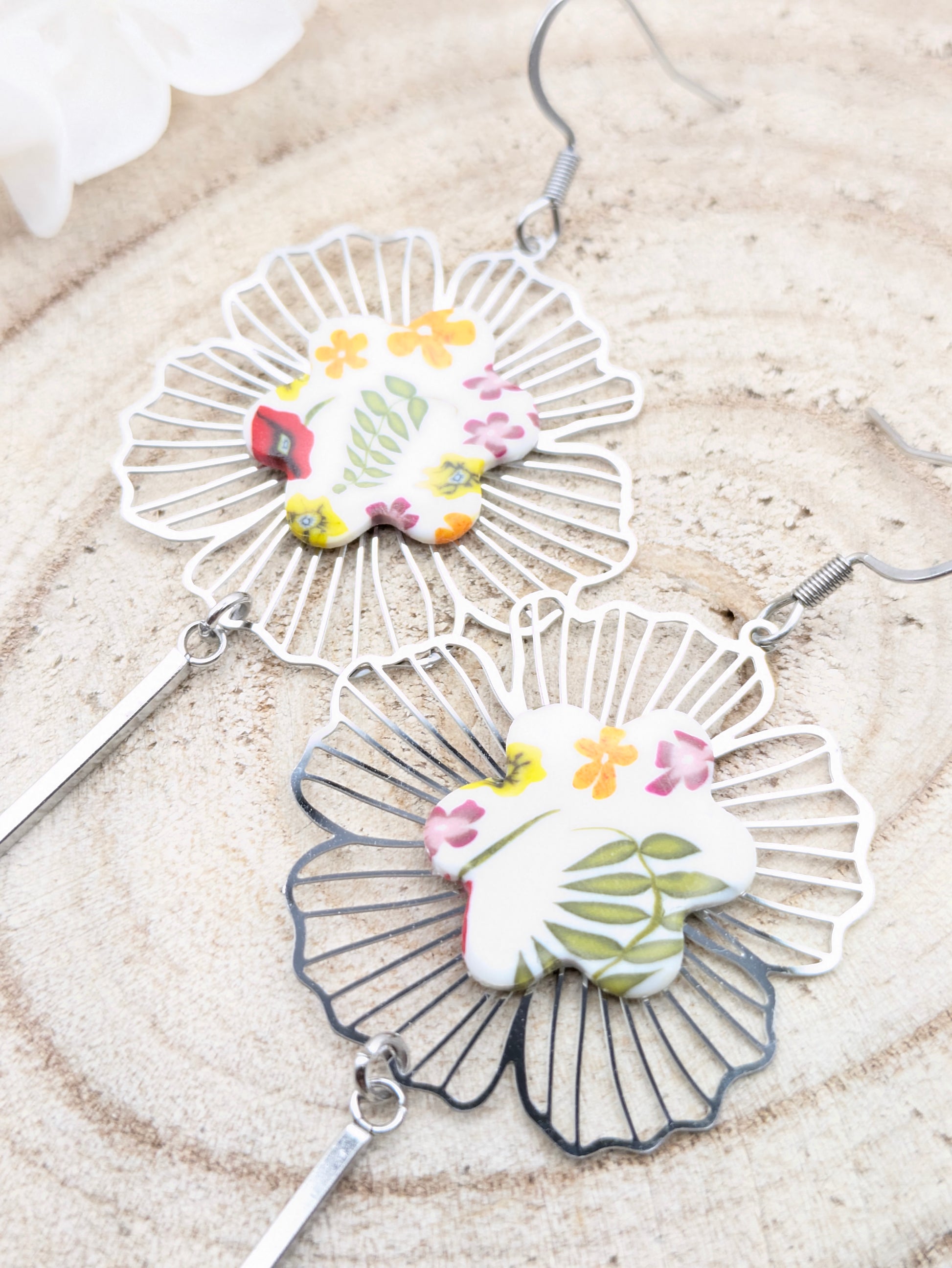 Boucles d'oreilles fleuries "Printemps"