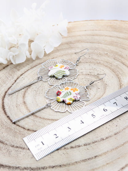 Boucles d'oreilles fleuries "Printemps"