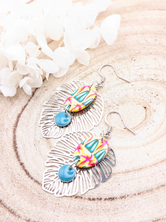 Boucles d'oreilles multicolore lescreasdangel