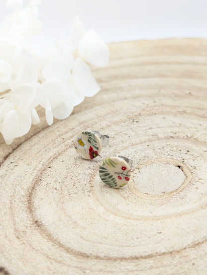 Boucles d'oreilles puces "Baies givrées"