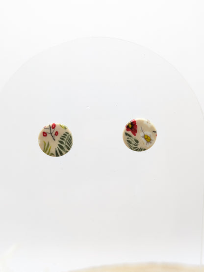 Boucles d'oreilles puces "Baies givrées"