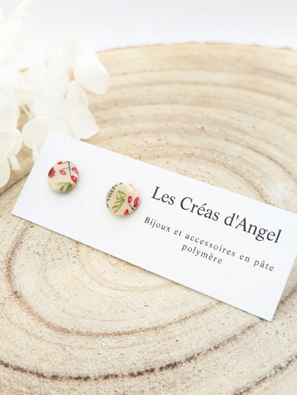 Boucles d'oreilles puces "Baies givrées"