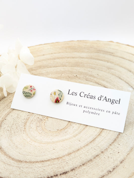 Boucles d'oreilles puces "Baies givrées"