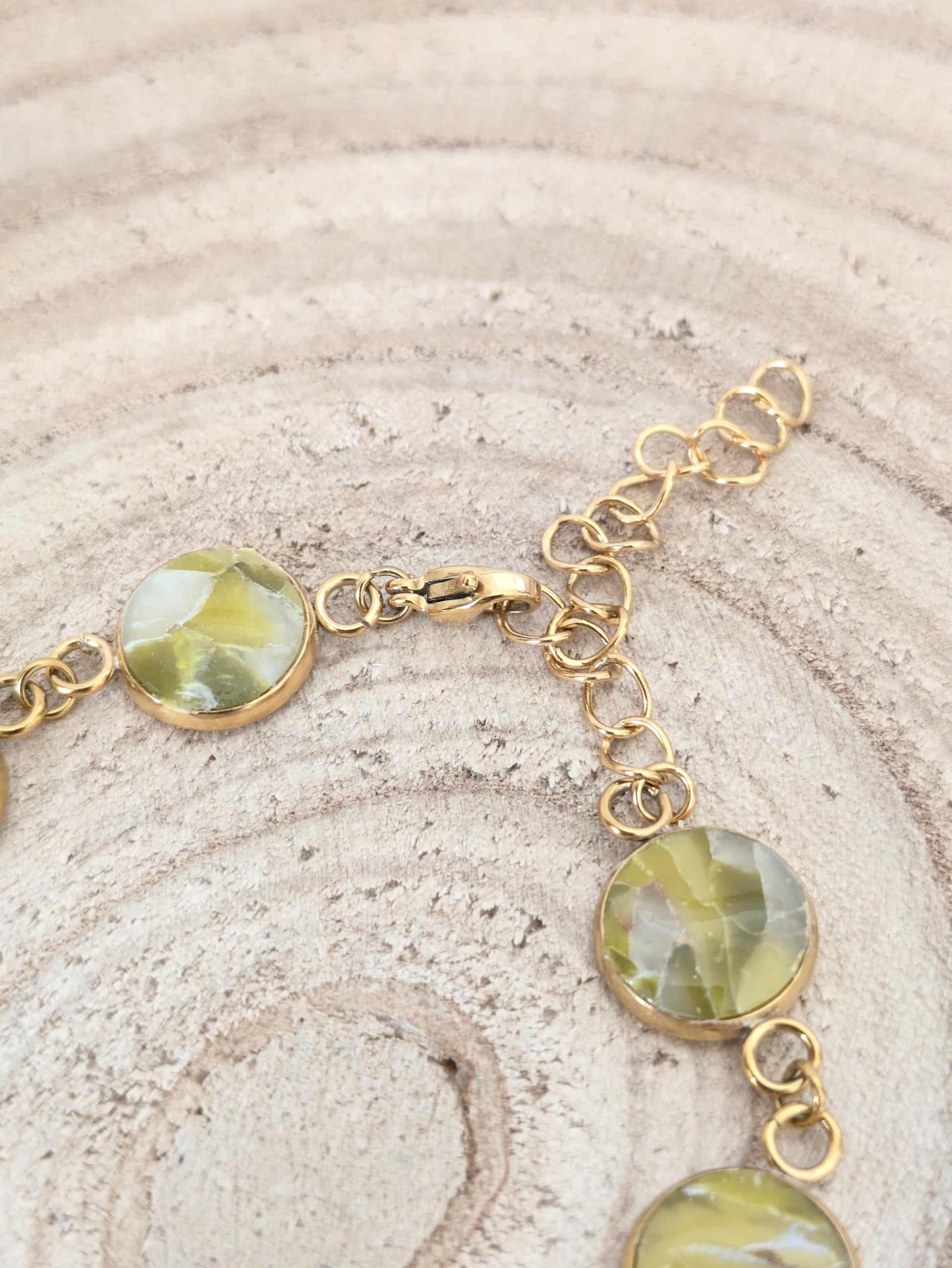 Bracelet imitation "Marbre vert"