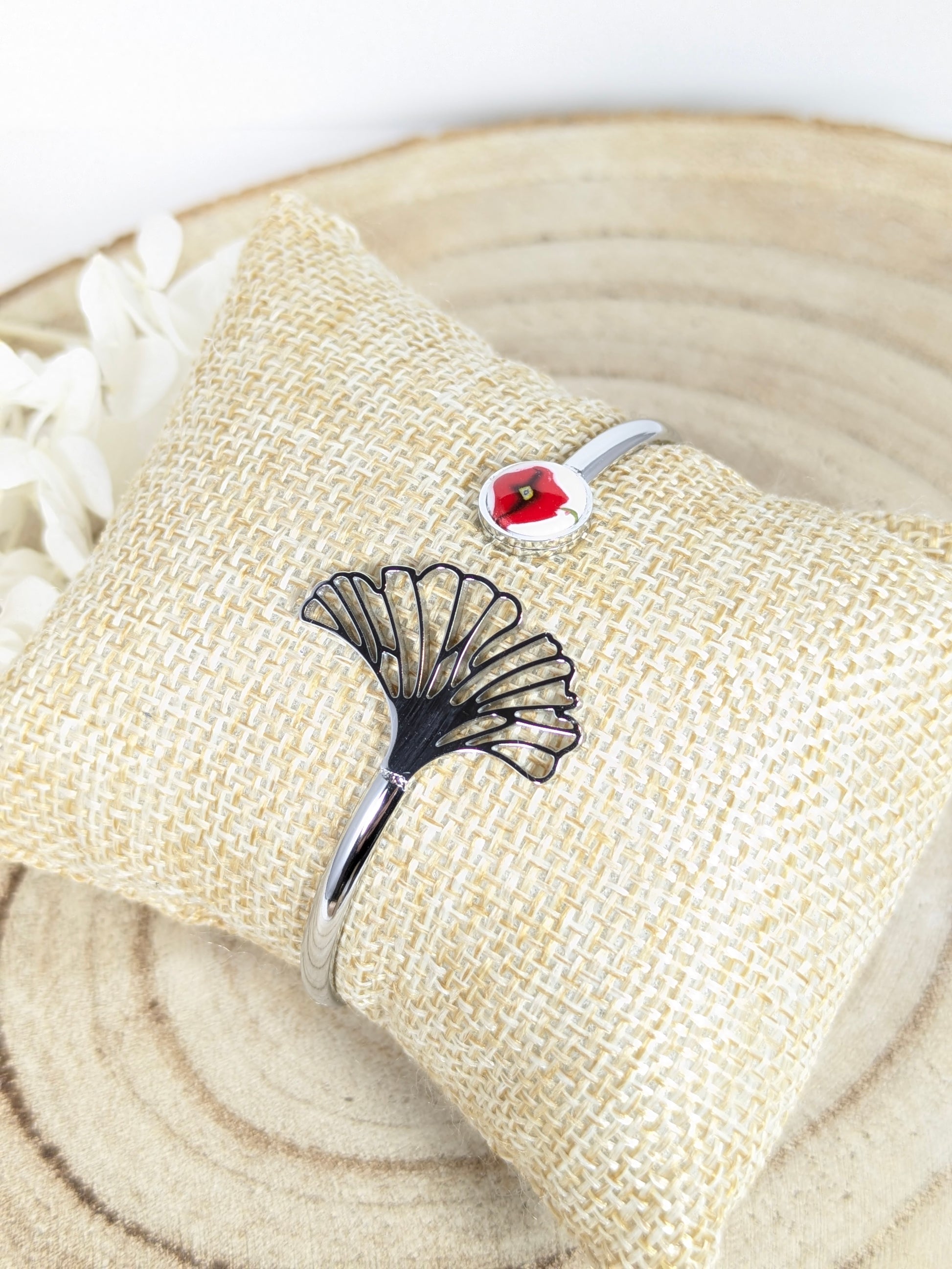 Bracelet jonc "Coquelicot"