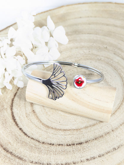 Bracelet jonc "Coquelicot"